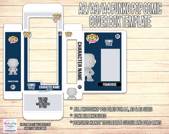 A4/A3/A2 Funko Pop COMIC COVER Box Digital Template