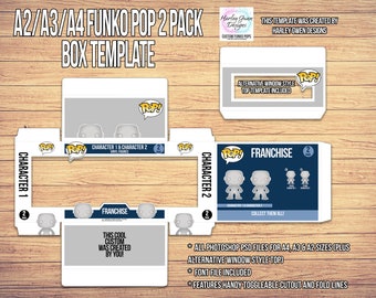 Plantilla digital A4/A3/A2 Funko Pop 2 Pack Box