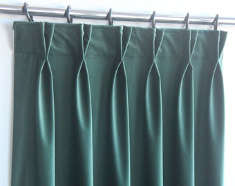 Double Pinch Pleated Velvet Curtains For Living Room, Bedroom, Sliding doors, 38 Colors. Custom Size Velvet Draperies for rod and track