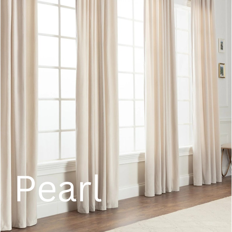 Extra Long Velvet Curtain, 37 Color. Extra Long Custom Drapes, Panels for 10, 12, 13, 15, 16, 17, 18, 20, 24 feet Story Window image 2