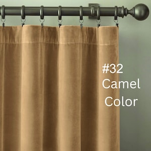 100% Blackout Velvet Curtain for Bedroom, living room, Blackout Lined Curtain Panel, Custom Size. Rod Pocket, Grommet, Hook/Ring Heading image 7