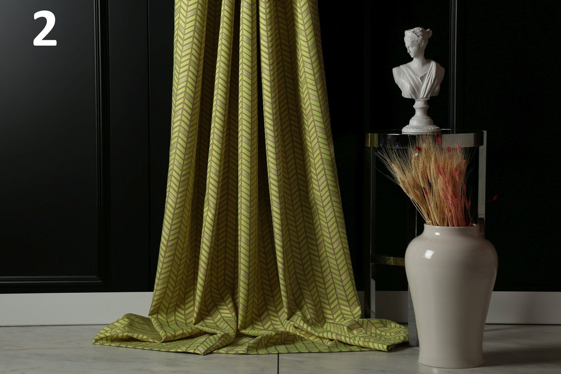 Yellow LinenCotton Curtain Panels Linen Drapes for kitchen Etsy