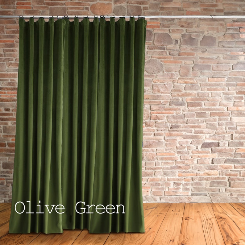 100% Blackout Velvet Curtain for Bedroom, living room, Blackout Lined Curtain Panel, Custom Size. Rod Pocket, Grommet, Hook/Ring Heading image 10
