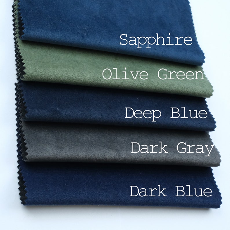 Solid Velvet Upholstery Fabric by yard (meter). Width 55". Fabric for Pillow, Furniture, Chairs, Sofa. image 8