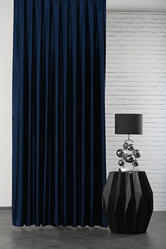 Navy Blue Velvet Curtains. Velvet Drapes Living Room Etsy