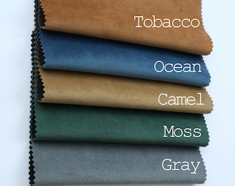 Solid Velvet Upholstery Fabric by yard (meter). Width 55". Fabric for Pillow, Furniture, Chairs, Sofa.