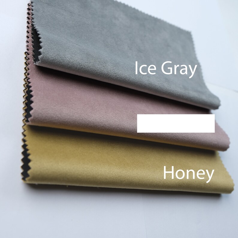 Solid Velvet Upholstery Fabric by yard (meter). Width 55". Fabric for Pillow, Furniture, Chairs, Sofa. image 10