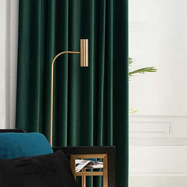 100% Blackout Velvet Curtain for Bedroom, living room, Blackout Lined Curtain Panel, Custom Size. Rod Pocket, Grommet, Hook/Ring Heading