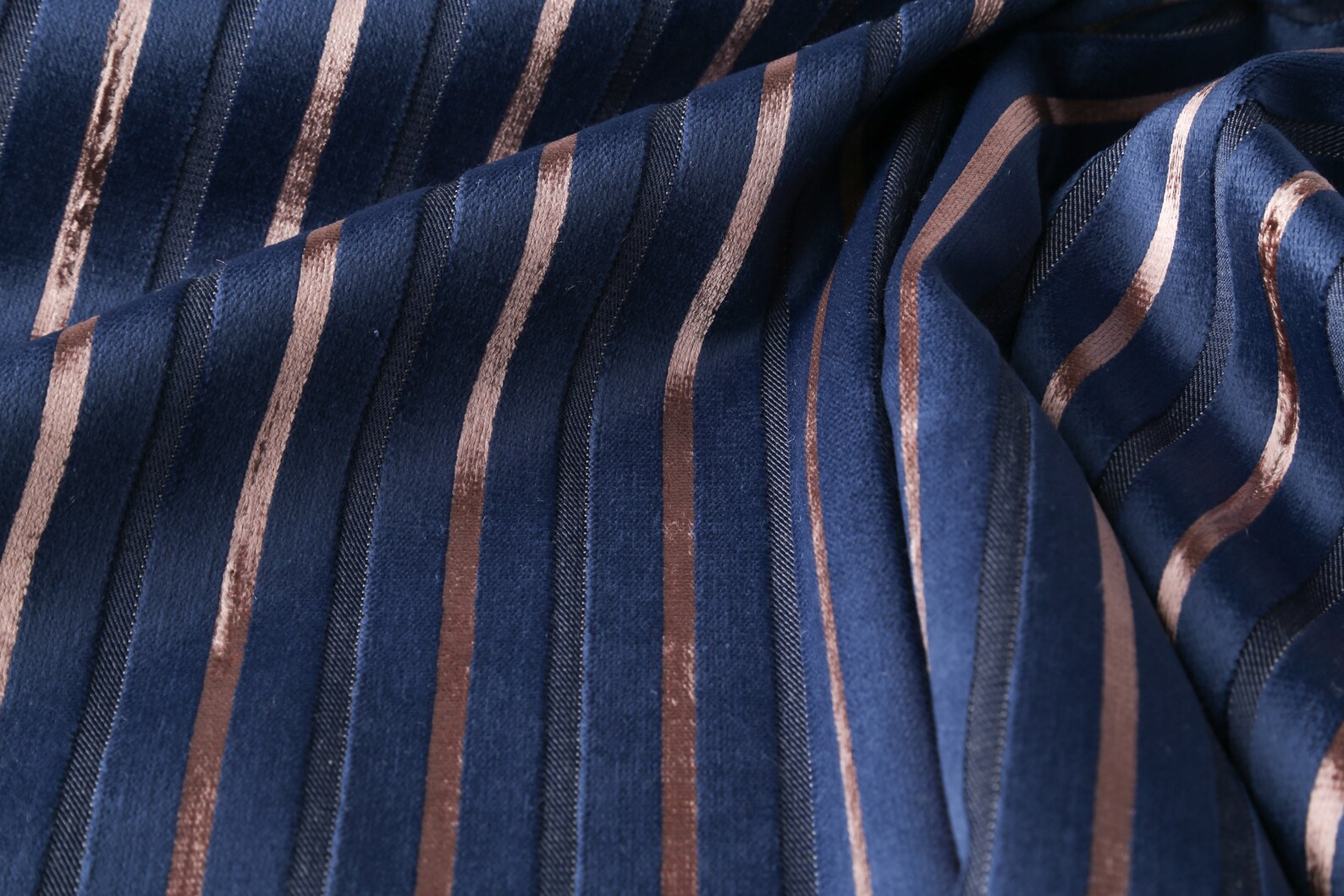 Navy Blue Copper Velvet Upholstery Fabric by Yard meter. Etsy