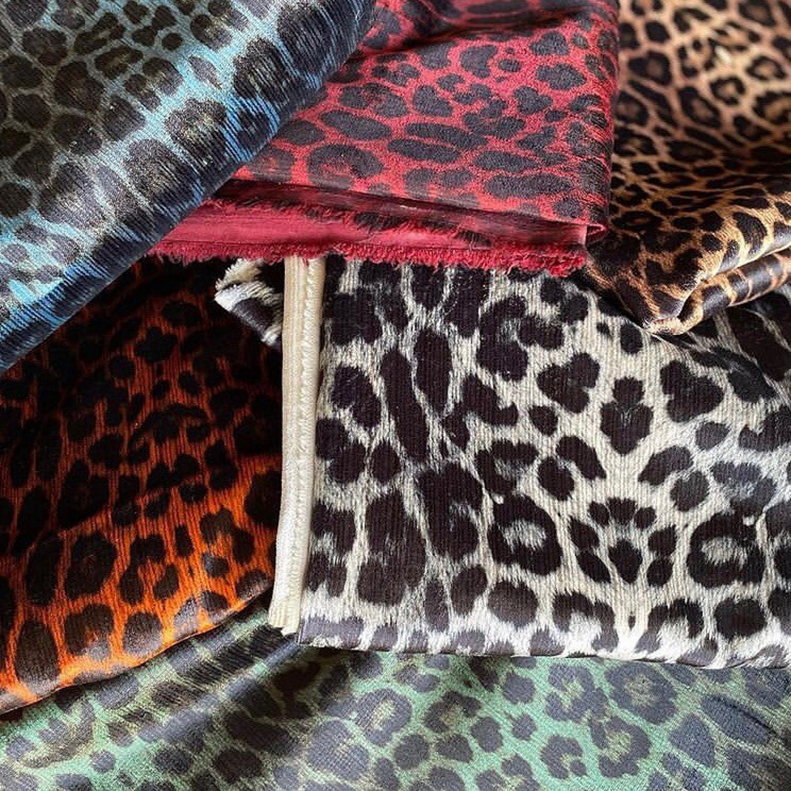Luxury Velvet Leopard Upholstery Fabric by Yard meter. Width Etsy
