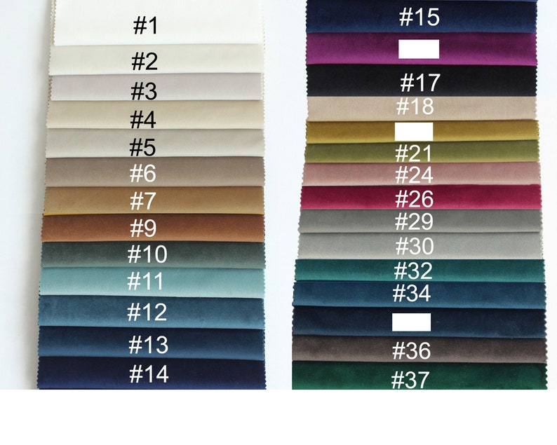 Solid Velvet Upholstery Fabric by yard (meter). Width 55". Fabric for Pillow, Furniture, Chairs, Sofa. image 3