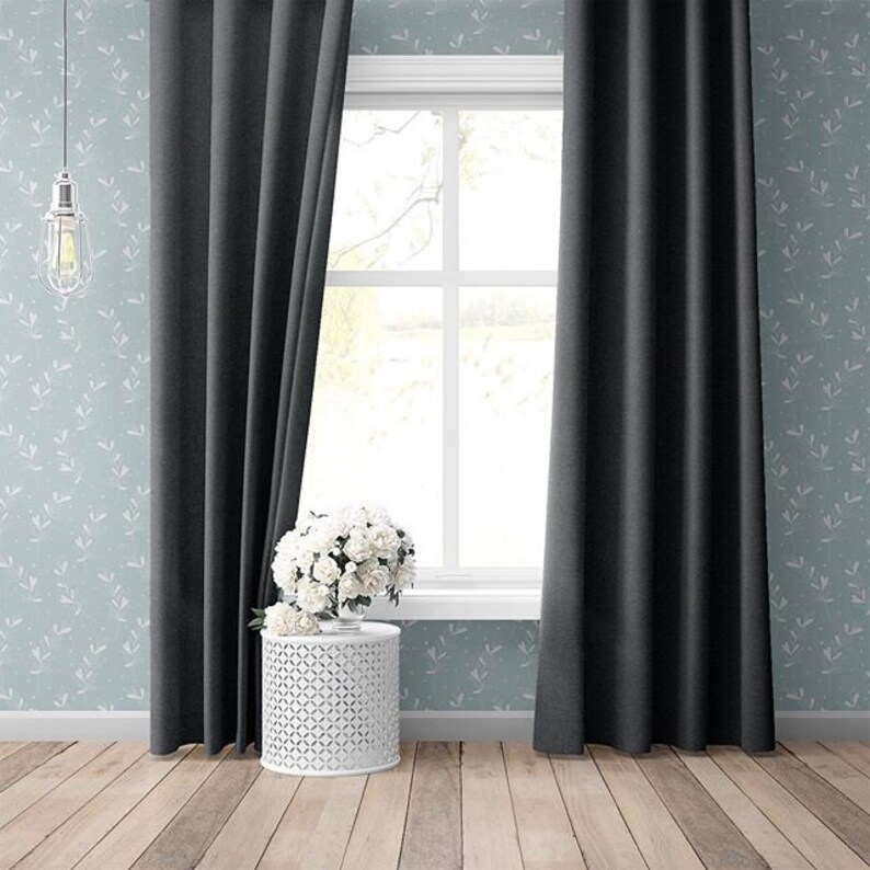 White Black Room darkening Bedroom Blackout Curtains Eyelet | Etsy