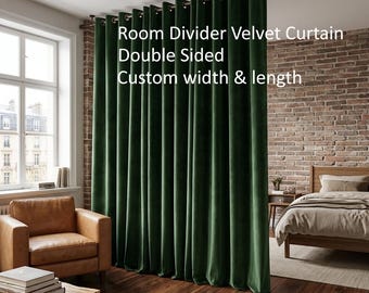 Room Divider Velvet Curtains for Privacy Screen, Noise Reduction, Doorway , closet curtain, partition curtain for Living Room, Bedroom