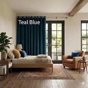 100% Blackout Velvet Curtain for Bedroom, living room, Blackout Lined Curtain Panel, Custom Size. Rod Pocket, Grommet, Hook/Ring Heading image 2