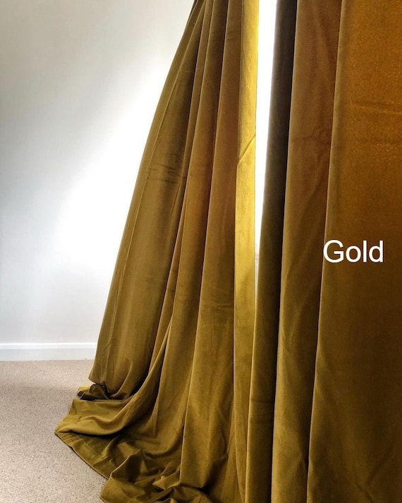 Velvet Curtain, 37 Colors. Blackout Lining Option (Extra Charge). Drapes for Living Room. Custom Made Rod Pocket Panels.