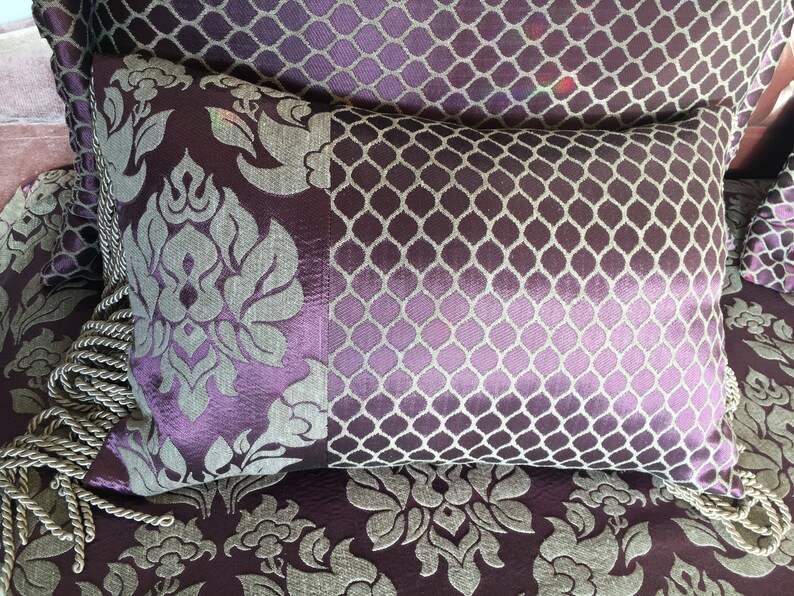 Jacquard Pillow Cover Cushion Damask-Geometric trim for living room custom size pillow cover,Wedding Gift.OEKO-TEX\u00ae certified fabric