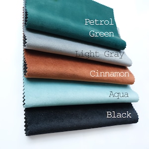 Solid Velvet Upholstery Fabric by yard (meter). Width 55". Fabric for Pillow, Furniture, Chairs, Sofa. image 7