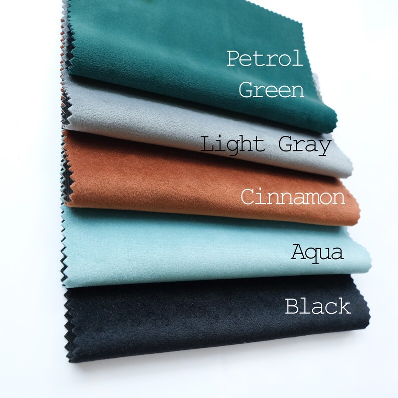 Solid Velvet Upholstery Fabric by yard (meter). Width 55". Fabric for Pillow, Furniture, Chairs, Sofa. image 7