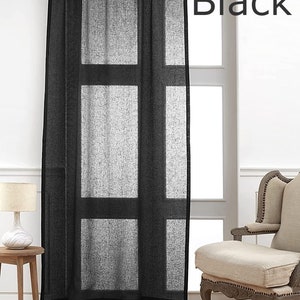 Extra Wide Linen Sheer Curtains, 23 Color Options. Custom Made Rod Pocket, Grommet, Hook and Ring Options for Rod and Curtain Track image 10