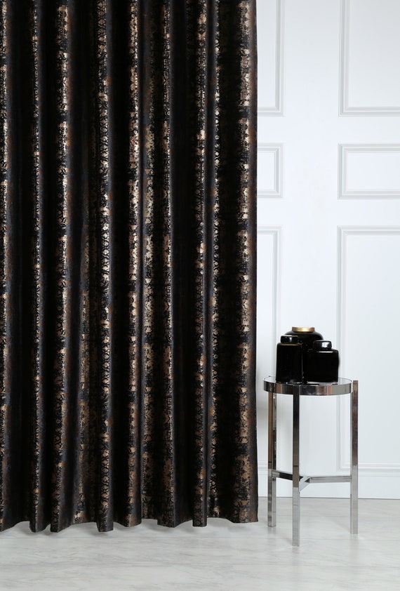 vergulde zwarte fluwelen gordijnen. Custom Velvet Drapes - België