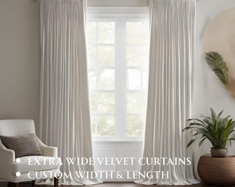 Velvet Curtains Custom Size – Drapery Panels for Living Room & Bedroom – Rod or Track Compatible