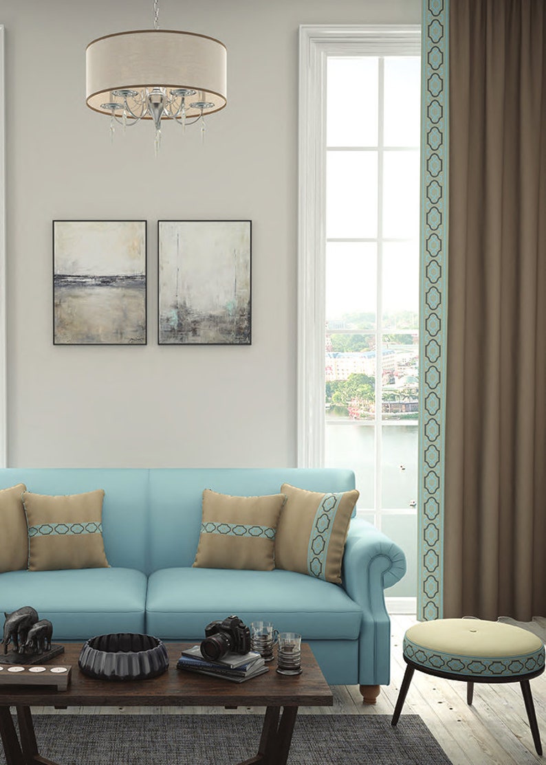 16 13 24 feet for Story Window 15 Pair Extra long Velvet Drapery 10 2 Color Block Grommet Curtain Panels with Trim. 17 18 12 20