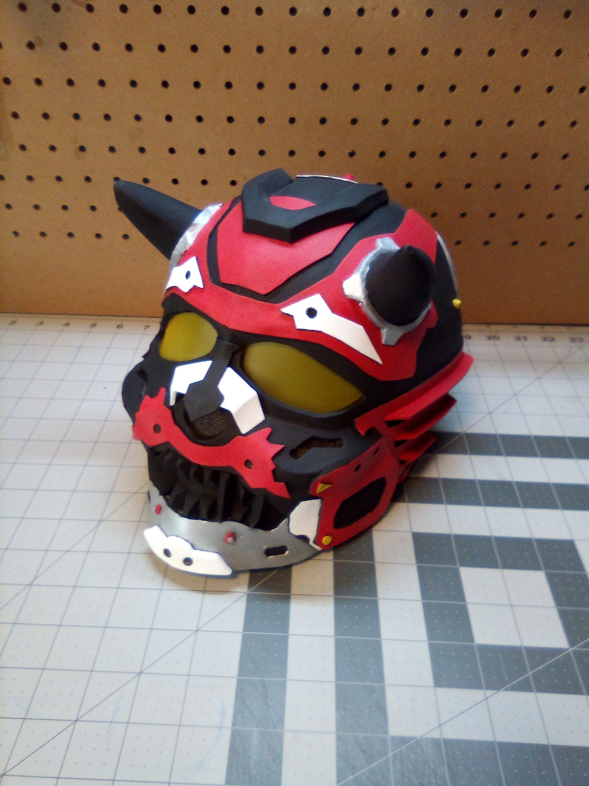 DIY Cyberpunk Oni Demon Helmet EVA Foam Template Etsy