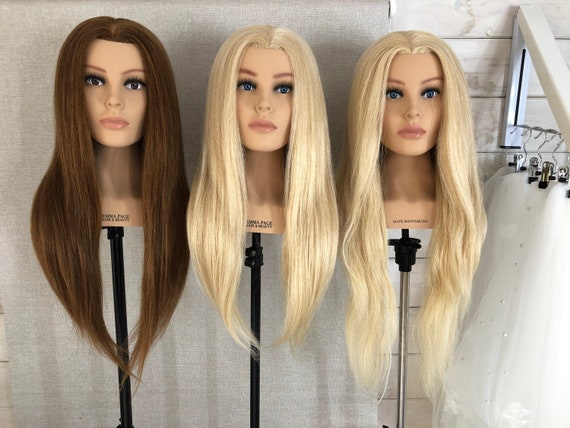 Contract Troosteloos Knuppel Blonde training pop hoofd mannequin 24 inch &240 gram 100% | Etsy