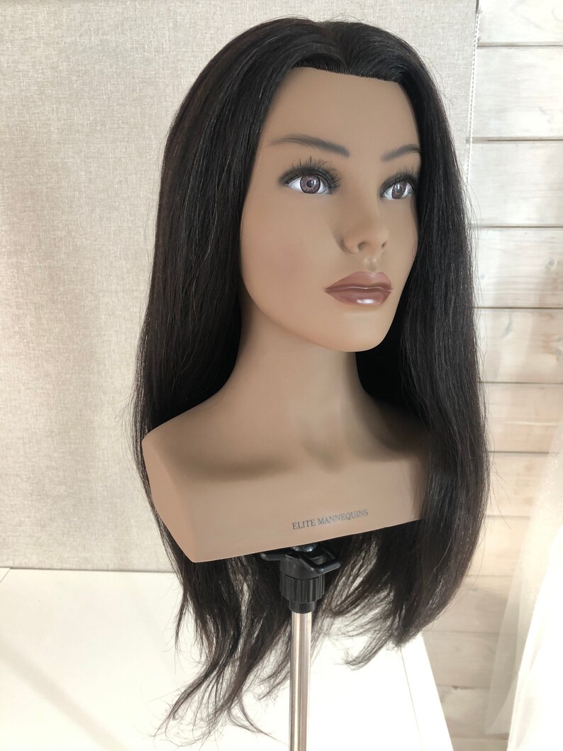 BLACK Mannequin Head 24in & 230g 100 Real Human Hair Etsy