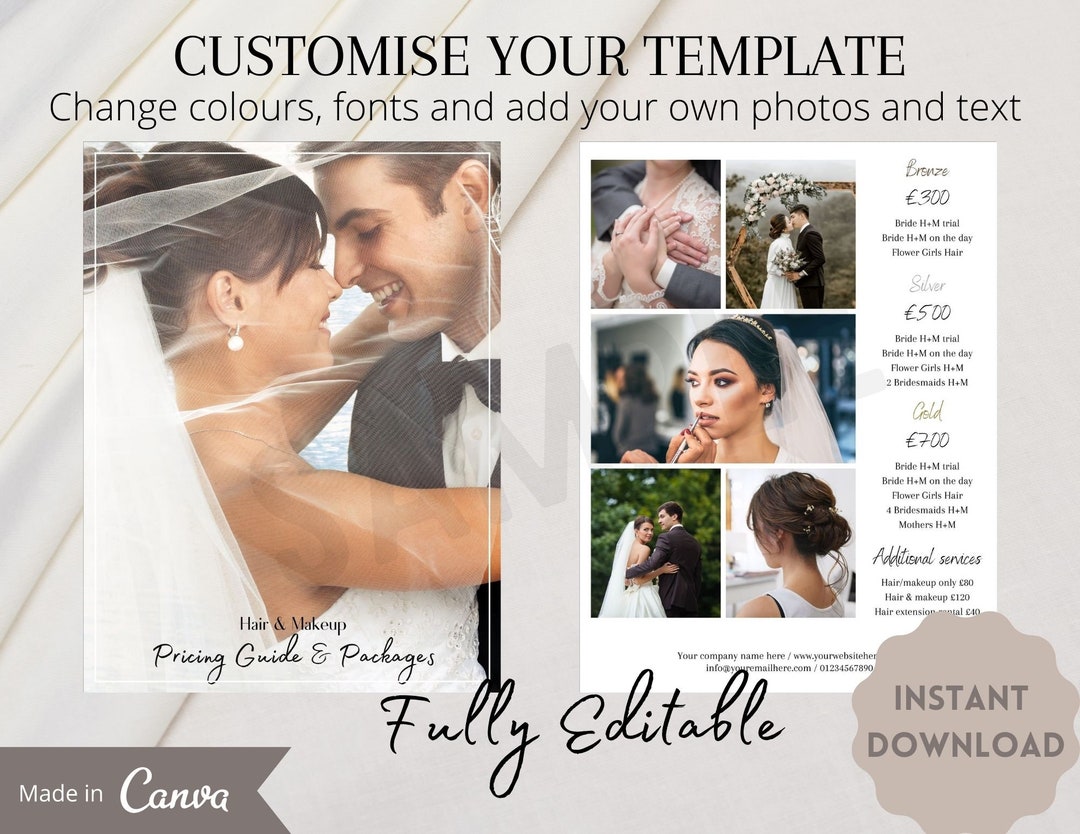 Hair and Makeup Price List Guide Template, Hair and Makeup Artist