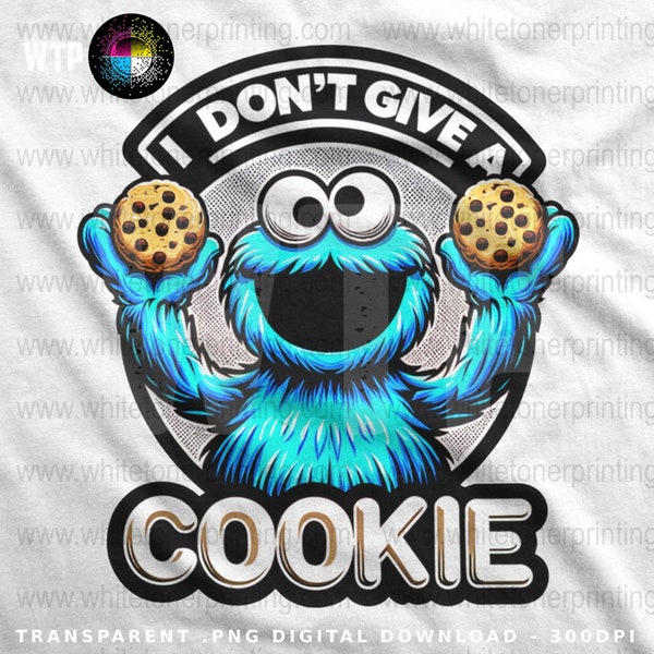 Funny Cookie Monster Sublimation Design, Digital Download for T-Shirts and Mugs, Instant PNG File, DIY Crafting, Shirt Print, Mug Decal