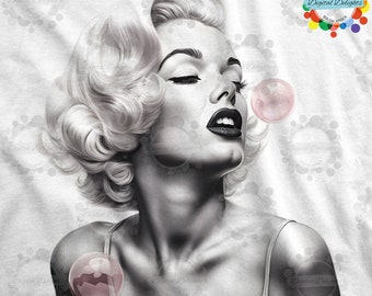 Marilyn Monroe Bubblegum Transparent PNG  Marilyn Monroe Design Bubblegum Design - Instant PNG