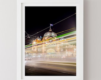 Stazione di Flinders Street a Melbourne: fotografia paesaggistica australiana, arte murale