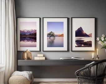 Set of 3 New Zealand South Island Prints: Wall Art, Landscape Photography