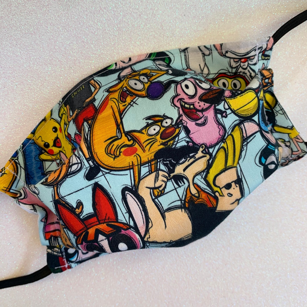 Handmade Cotton Face Mask/cover - 90's Cartoon Classics INSPIRED - Etsy