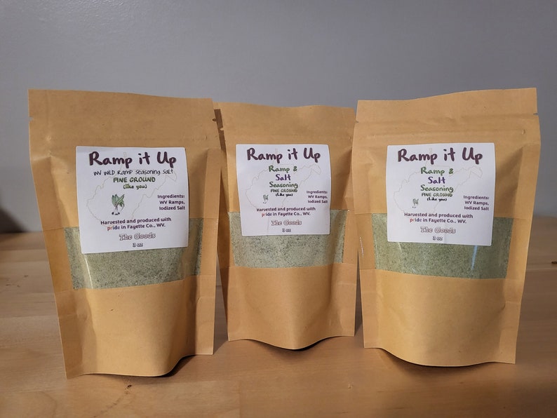 West Virginia Wild Ramp Salt Seasoning 3 Oz by Volume weight Ranges 45