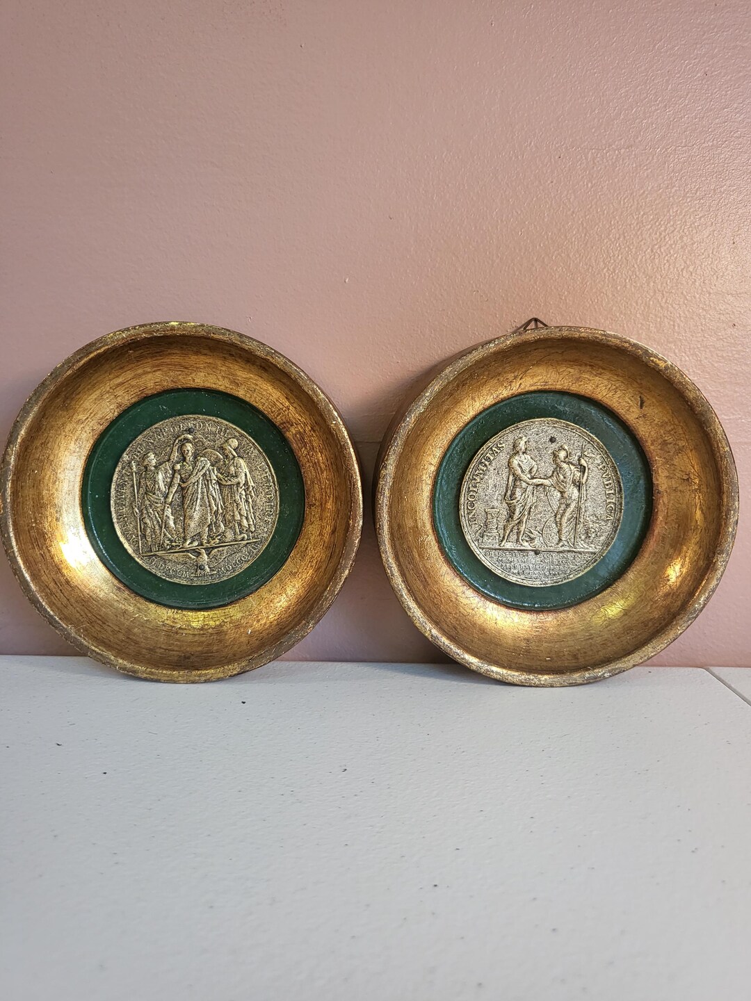 Vintage Wall Hangers Wood Frame Set of 2 Etsy — free download