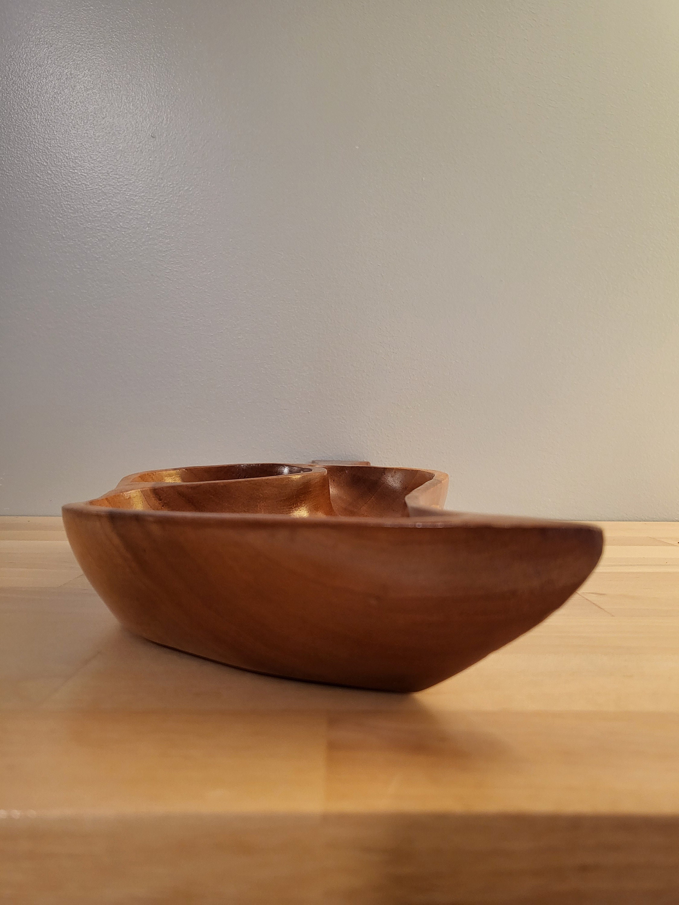 Vintage Leaf Shaped Wooden Serving Dish Etsy