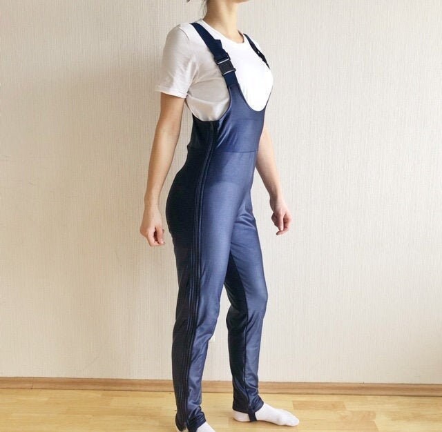 Vintage Ski Jumpsuit 90s Ski Suspenders 