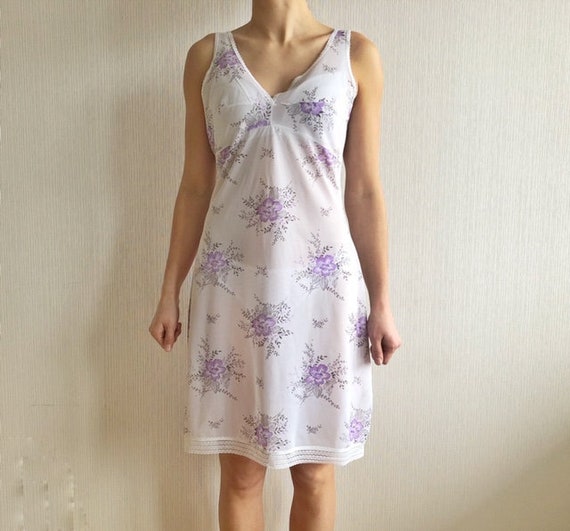 Soviet Era Vintage Floral Purple Lingerie Lace Edg