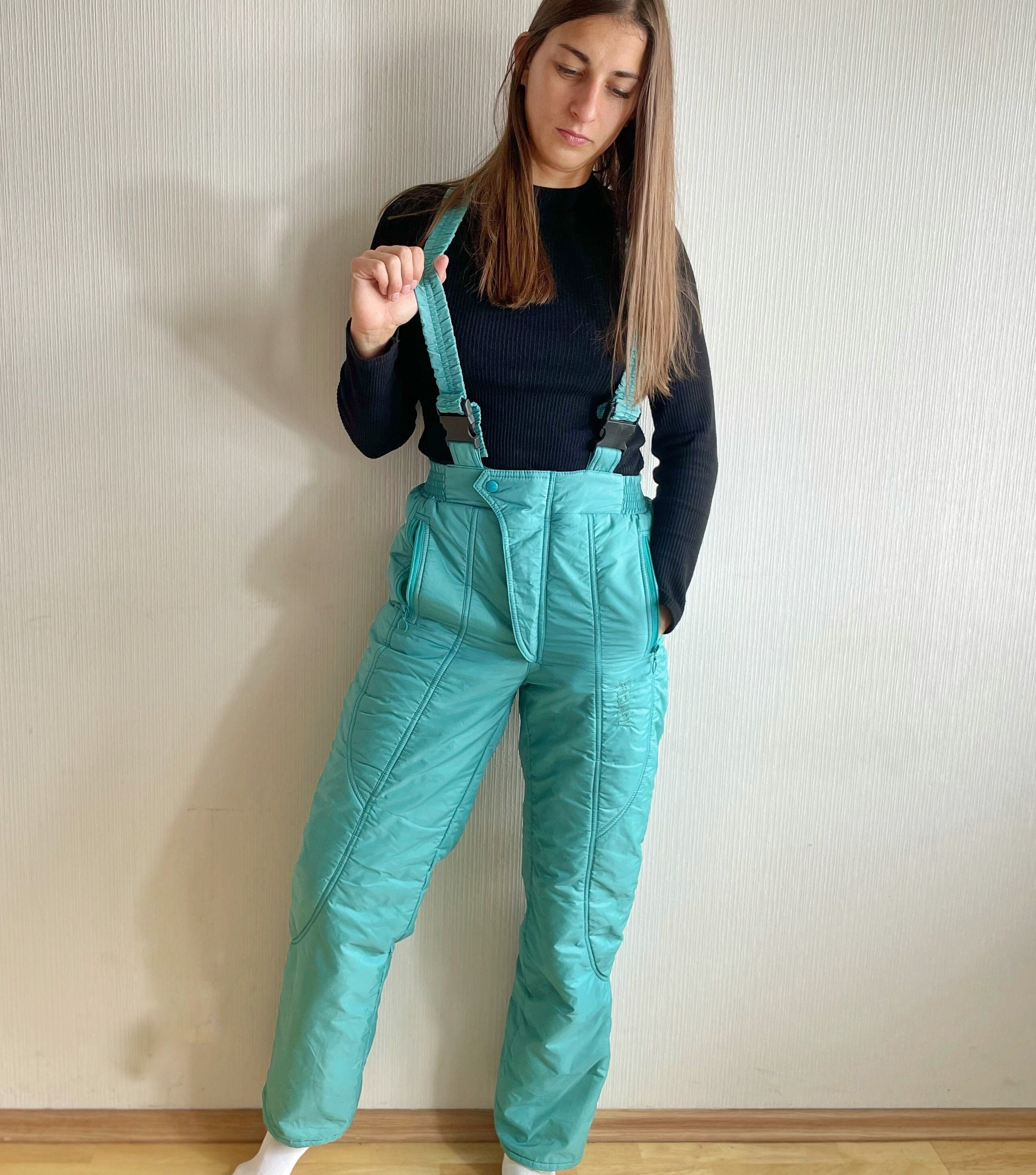 Vintage Warm Ski Pants in Mint Hipster 