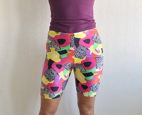 Vintage Multicolor Festival Legging Shorts Thigh B