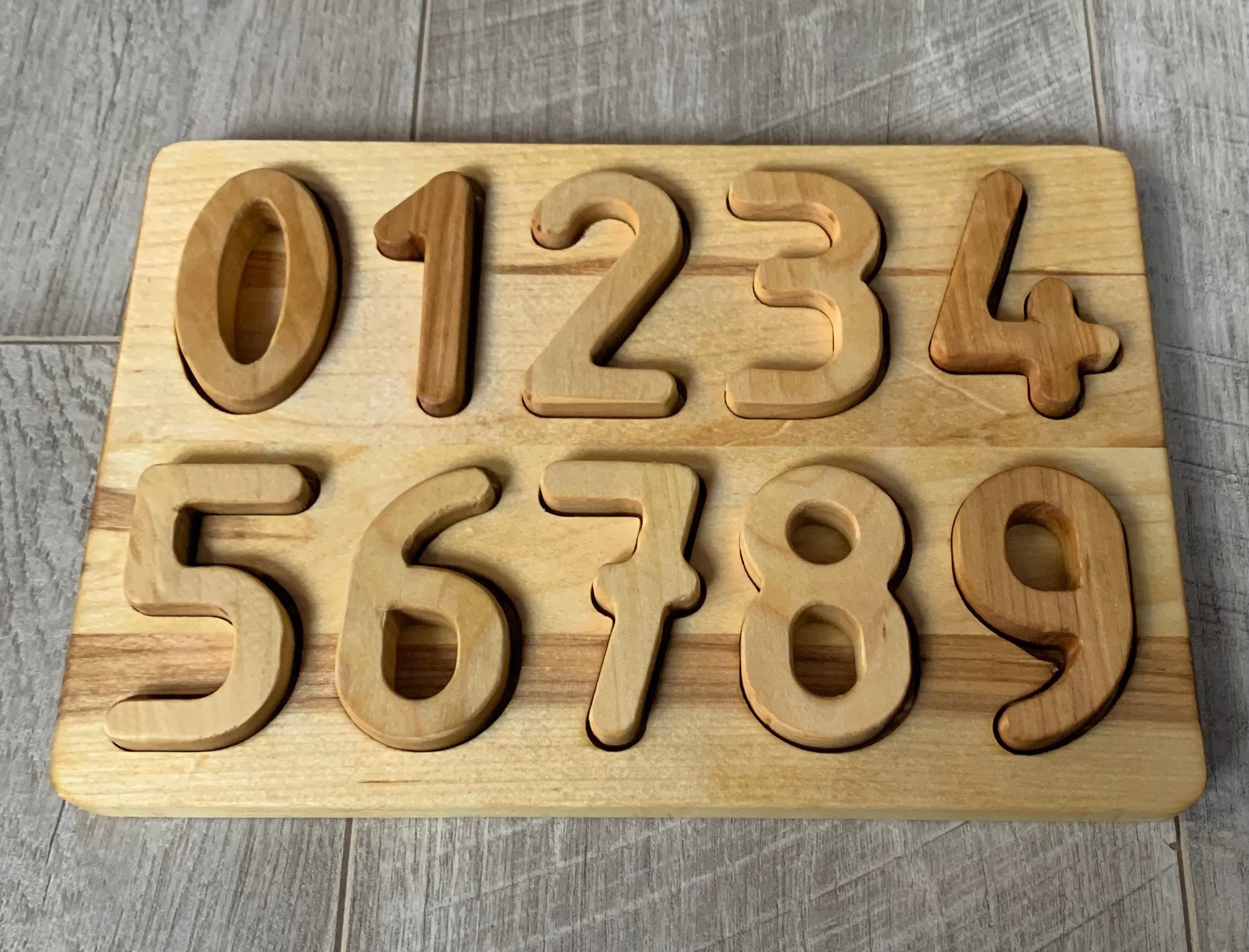 Wooden Puzzle Number 09 Homeschool Math Preschool Numbers Etsy