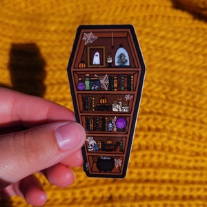 Coffin Bookshelf Sticker