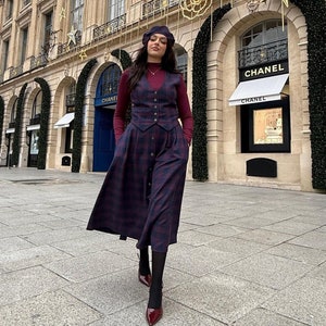 Benedicte Skirt Navy Blue|Bordeaux