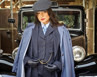 peaky blinders風コート Textured Blue Peaky Jacket - Peaky Blinders Style Suit