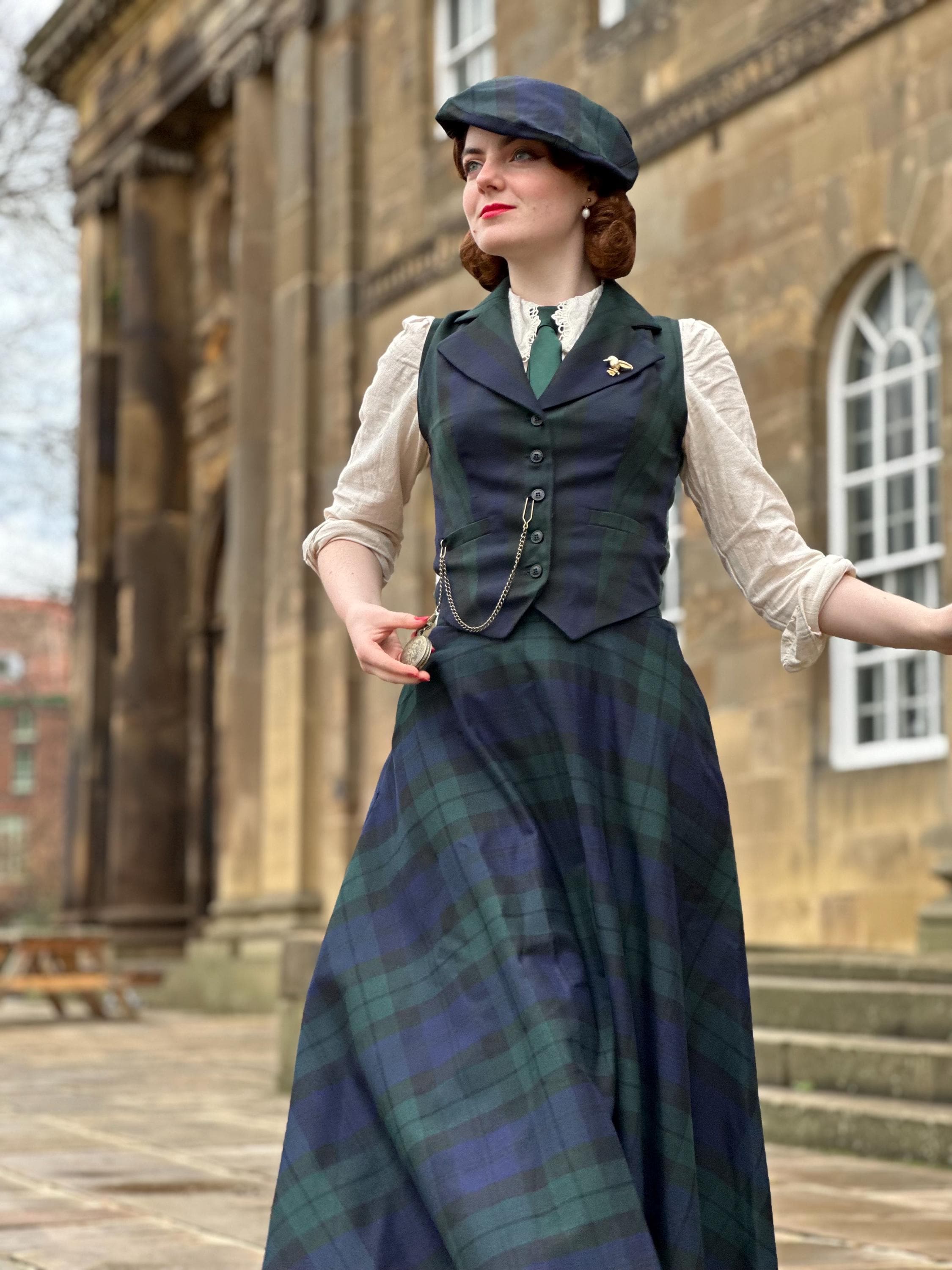 Peaky Blinders Green Tartan Suit Vest - Classic Vintage Dandy Look