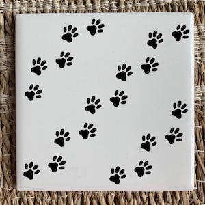 Paws Vinyl Decal, On Ceramic Tile or Decal Only, Many Colors, Dog Paws, Cat Paws, Vinyl Sticker Decal, Sticker