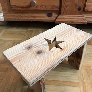Wood, Natural, Handmade, Gift, Stool, Step stool, Decoration, Rustic, Country house style, Sustainable Step stool, Minimalist