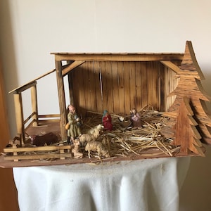 Crib, Christmas, gifts, decoration, nativity scene, nature, handmade, gift, wood, sustainable, Advent